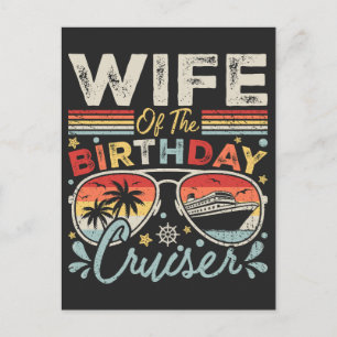 Vrouw van de verjaardagscruiser-vakantie briefkaart