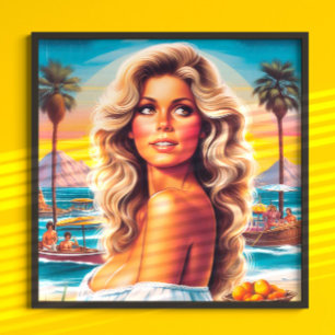 Vrouw van de zomer uit de jaren 80 poster
