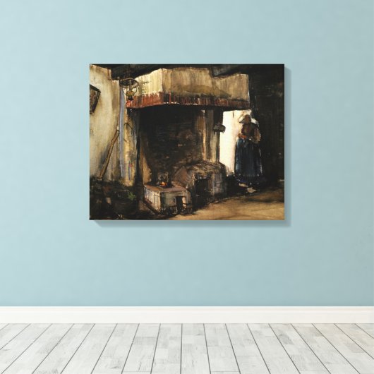 Vrouw van een Hearth door Vincent van Gogh Canvas Afdruk (Insitu (Houten vloer))