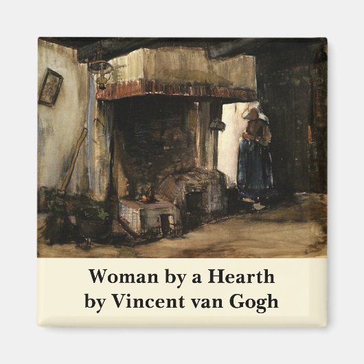 Vrouw van een Hearth door Vincent van Gogh Magneet (Voorkant)