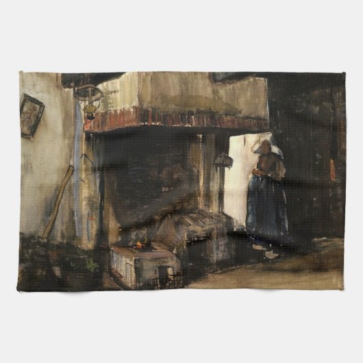 Vrouw van een Hearth door Vincent van Gogh Theedoek (Horizontaal)