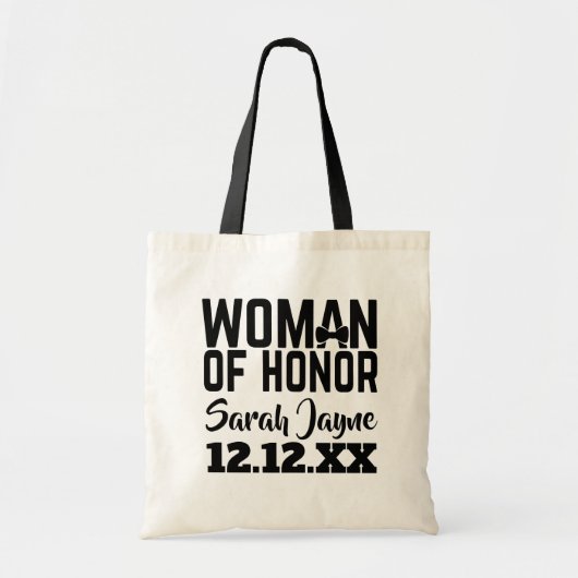 Vrouw van Eer Wedding Favoriete Canvas tas (Voorkant)