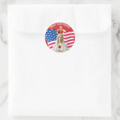 Vrouw van Fatima USA VLAG Gezegende Moeder Ronde Sticker (Tas)