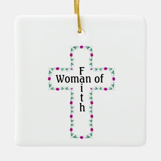 Vrouw van geloof keramisch ornament (Voorkant)
