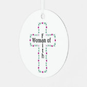Vrouw van geloof metalen ornament (Voorkant links)