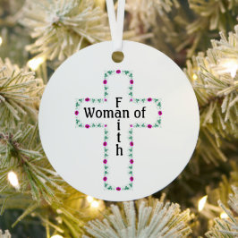 Vrouw van geloof metalen ornament