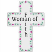 Vrouw van geloof sticker (Voorkant)
