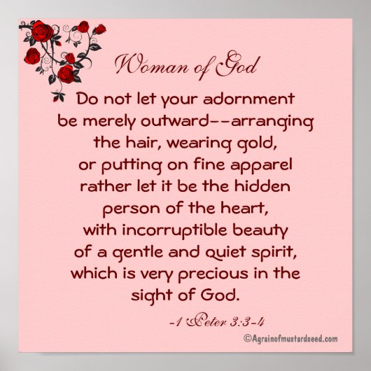 Vrouw van God Bijbelprijsgebed Poster (Voorkant)