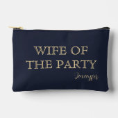 Vrouw van het feest Aangepaste naam Navy Goud Etui (Voorkant)