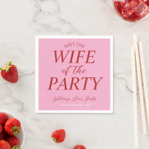 Vrouw van het feest Roze kip feest  Servet