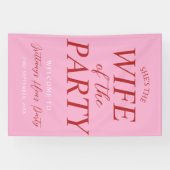 Vrouw van het Feest Roze Kip Feest Verwelkoming Spandoek (Horizontaal)