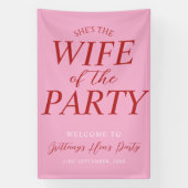 Vrouw van het Feest Roze Kip Feest Verwelkoming Spandoek (Verticaal)
