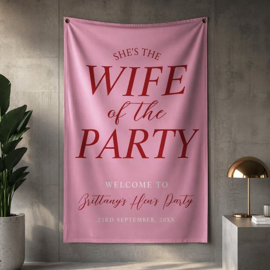 Vrouw van het Feest Roze Kip Feest Verwelkoming Spandoek