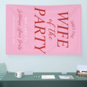 Vrouw van het Feest Roze Kip Feest Welkom  Spandoek (Beurs)