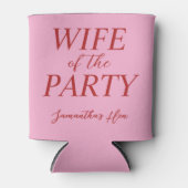 Vrouw van het feest Roze kippenfeestje  Blikjeskoeler (Voorkant)