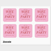 Vrouw van het feest Roze kippenfeestje Vierkante Sticker (Vel)