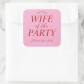 Vrouw van het feest Roze kippenfeestje Vierkante Sticker (Tas)