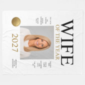Vrouw van het Jaar Foto (Alleen Wit) Fleece Deken (Voorkant (Horizontaal))