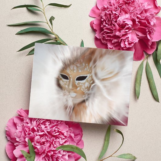 Vrouw van het Mystery Venetian Carnival Briefkaart