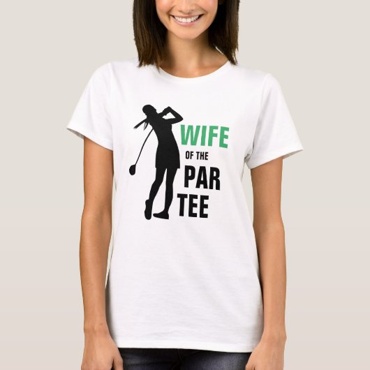 Vrouw van het Par T-shirt Green & White Golf (Voorkant)