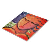 Vrouw van het Zee Abstracte schilderende keramisch Tegeltje (Zijkant)