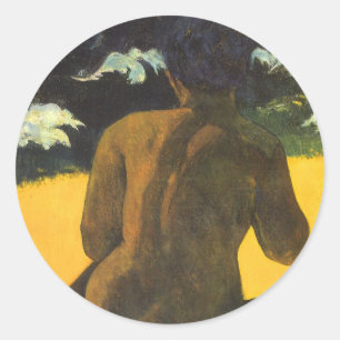 Vrouw van het Zee van Paul Gauguin,  Kunst Ronde Sticker