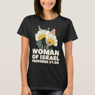 Vrouw van Israël Botanische Messianische Hebreeuws T-shirt