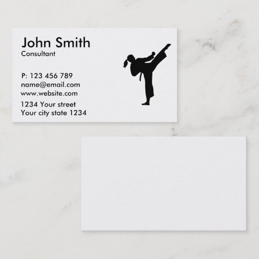 vrouw van Karate Visitekaartje (Voorkant / Achterkant)