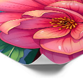  vrouw van kleur met roze bloemen poster (Hoek)