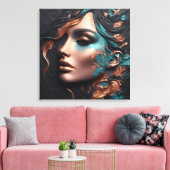 Vrouw van Koper - AI Creatie Canvas Afdruk (Insitu (Woonkamer))