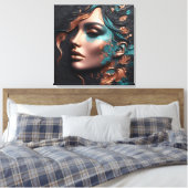 Vrouw van Koper - AI Creatie Canvas Afdruk (Insitu (Slaapkamer))