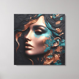 Vrouw van Koper - AI Creatie Canvas Afdruk