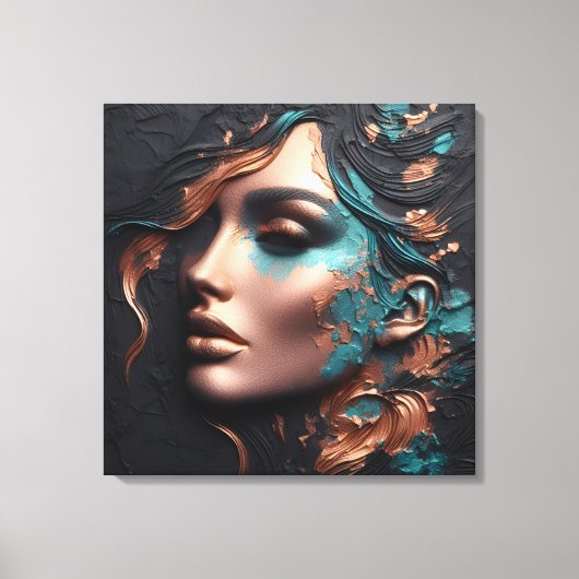 Vrouw van Koper - AI Creatie Canvas Afdruk (Voorkant)