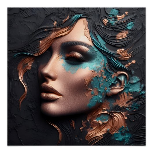 Vrouw van Koper - AI Creatie Perfect Poster (Voorkant)