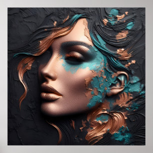 Vrouw van Koper - AI Creatie Poster