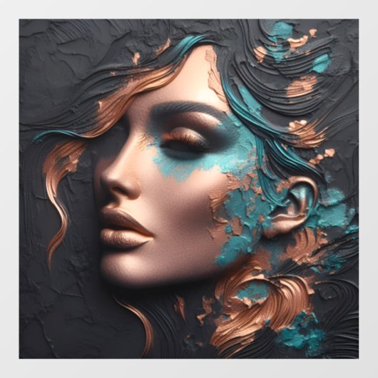 Vrouw van Koper - AI Creatie Raamsticker (Vel)