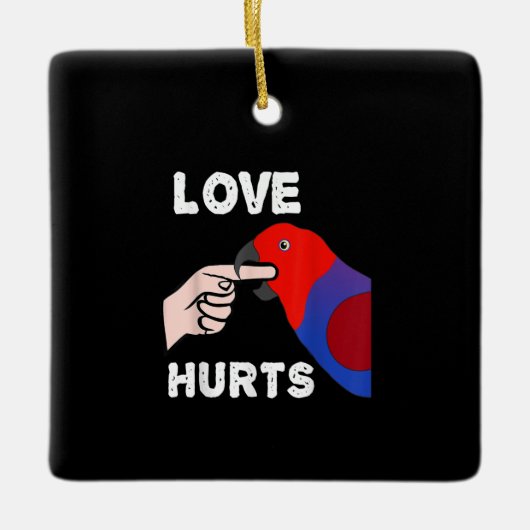 Vrouw van Love Hurts Eclectus Parrot Keramisch Ornament (Voorkant)
