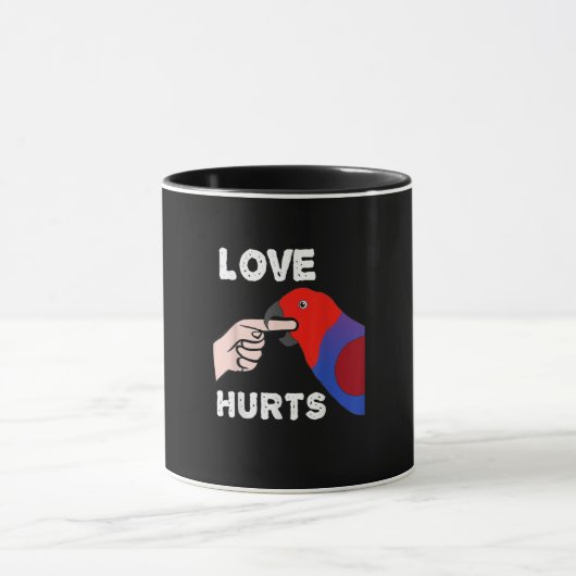 Vrouw van Love Hurts Eclectus Parrot Mok (Midden)