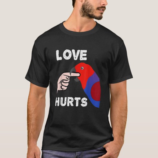 Vrouw van Love Hurts Eclectus Parrot T-shirt (Voorkant)