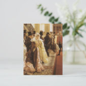 Vrouw van Mode door Tissot, Victoriaans Kunst Briefkaart (Staand voorkant)