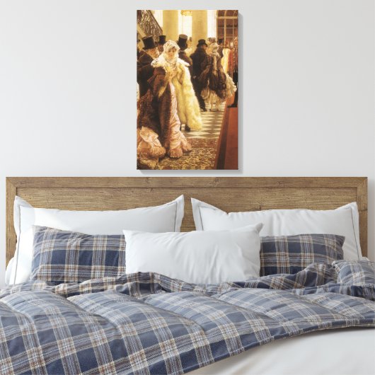 Vrouw van Mode door Tissot,  Victoriaans Kunst Canvas Afdruk (Insitu (Slaapkamer))
