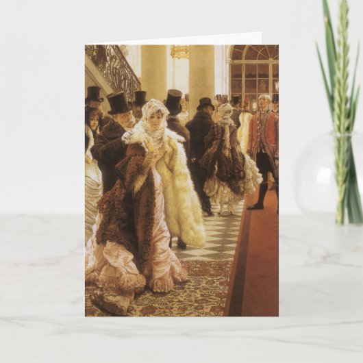 Vrouw van Mode door Tissot,  Victoriaans Kunst Feestdagen Kaart (Voorkant)