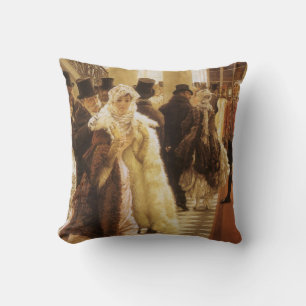 Vrouw van Stand by Tissot, Vintage Victoriaanse Ku Kussen