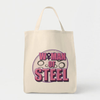 Vrouw van tas van staal