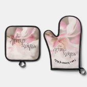 Vrouw van Valor Schort Ovenwant & Pannenlap Set (Voorkant)