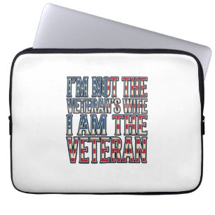 Vrouw van veteraan citaat patriottisch vintage vec laptop sleeve