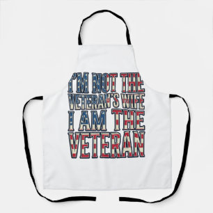 Vrouw van veteraan citaat patriottisch vintage vec schort