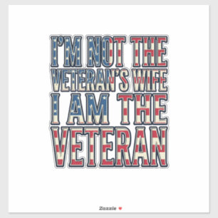 Vrouw van veteraan citaat patriottisch vintage vec sticker