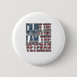 Vrouw van veteraan citaat patriottische vintage ve ronde button 5,7 cm