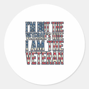 Vrouw van veteraan citaat patriottische vintage ve ronde sticker